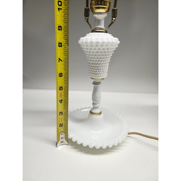 Hobnail Milk Glass Mid-Century Vintage Tiered Lamp, Tested & Works - Picture 5 of 11